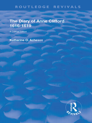 cover image of The Diary of Anne Clifford 1616-1619